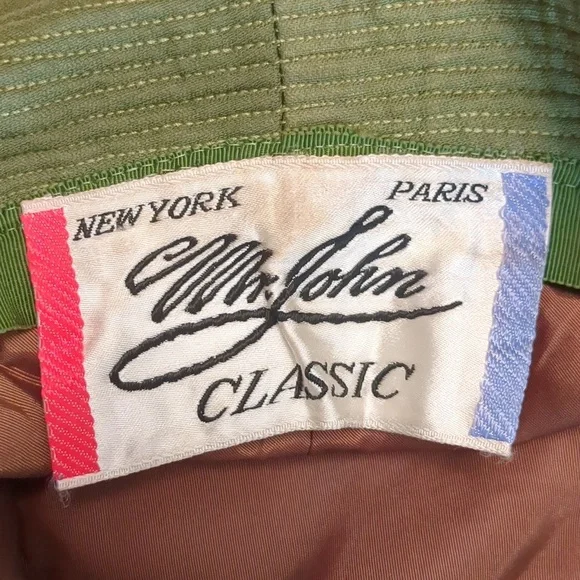 1960s Vintage Green Velvet Bucket Hat Mr. John Classic Paris New York - Picture 4 of 9